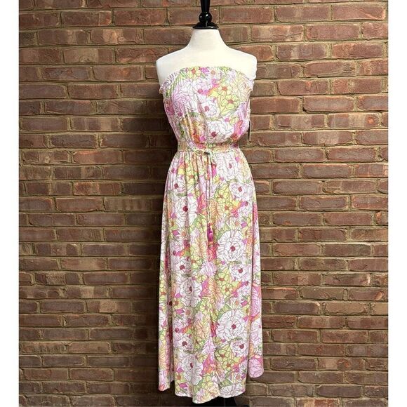 Jessica Simpson Floral Strapless Maxi Dress Size Medium NEW - Picture 2 of 6
